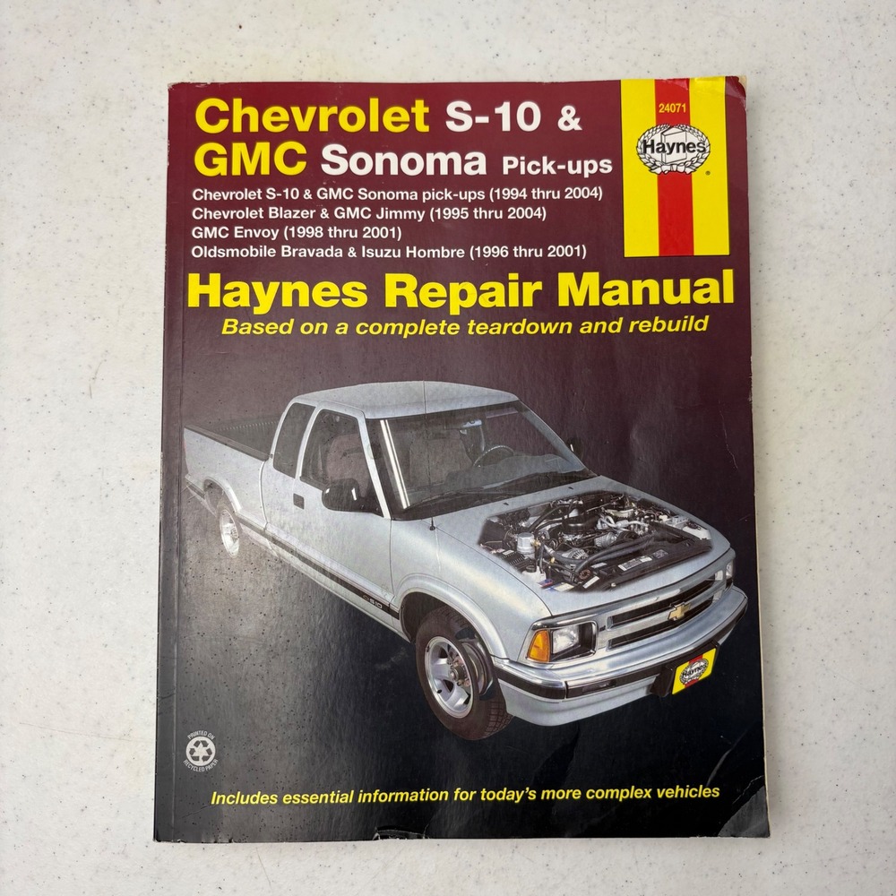 Haynes Repair Manual Chevrolet S10 GMC Sonoma Blazer Jimmy 1994-2004 24071